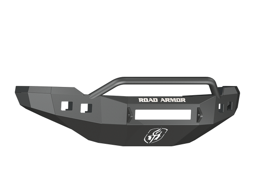 Road Armor 382R4B-NW 2011-2014 Chevy Silverado 2500/3500 Front Bumper, Stealth Series, Non-Winch, Square Light Fog Light, Pre-Runner Guard, Black
