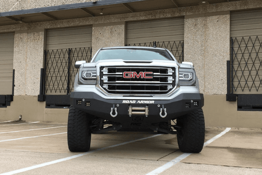 Road Armor Stealth 2161F0B 2016-2018 GMC Sierra 1500 Front Winch Bumper Texture Black Warn M12000 Smittybilt XRC