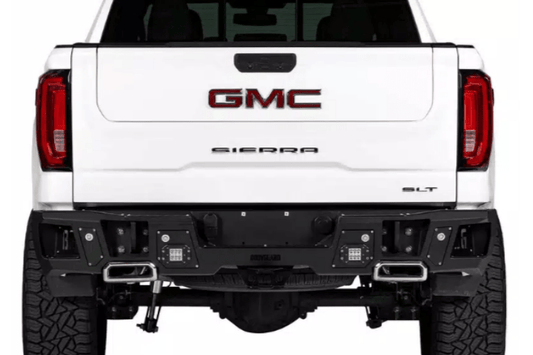 Bodyguard DGC19AYLT GMC Sierra 1500 2019-2024 A2 Rear Bumper With Sensor Light Cutouts Fits Dual Exhaust