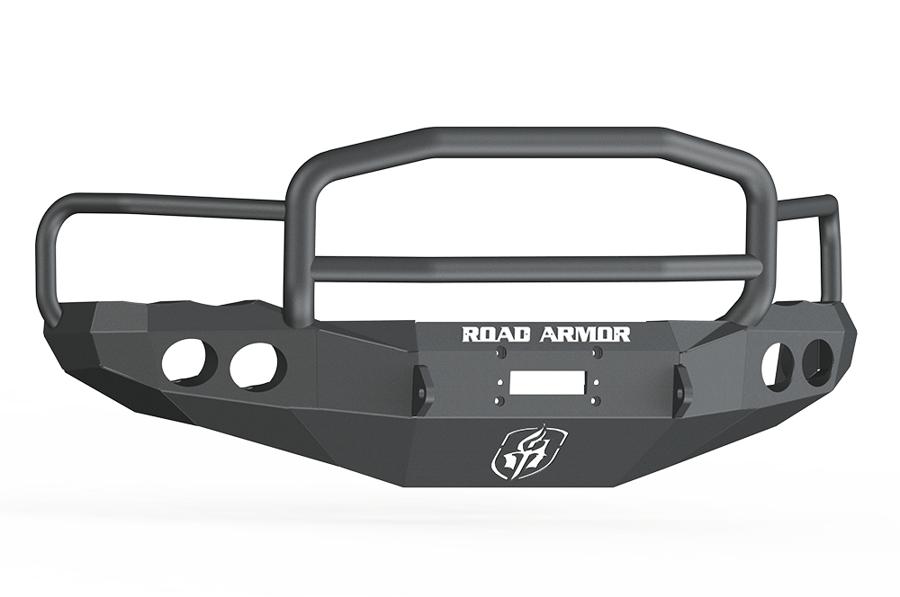 Road Armor 44035B 2002-2005 Dodge Ram 1500 Front Bumper, Stealth Series, Winch-Ready, Black, Round Fog Light Port, Lonestar Grille Guard, Black