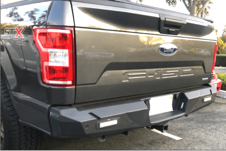 Munirater Steel Rear Step Bumper Assembly For 2015-2020 Ford F-150 With Max Tow Package - Primed Black