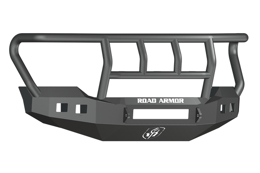 Road Armor 611R2B-NW 2011-2016 Ford F250/F350/F450 Superduty Front Bumper, Black Finish, Titan II Guard, Stealth Series, Square Fog Light Hole, Non-Winch