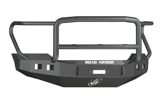 Road Armor 611R5B 2011-2016 Ford F250/F350/F450 Superduty Front Bumper, Black Finish, Lonestar Guard, Stealth Series, Square Fog Light Hole, Winch-Ready