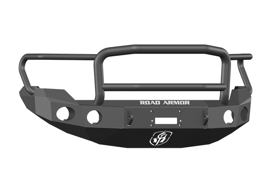 Road Armor 66135B 2009-2014 Ford F150 Front Bumper, Black Finish, Lonestar Guard, Stealth Series, Round Fog Light Hole, Winch-Ready
