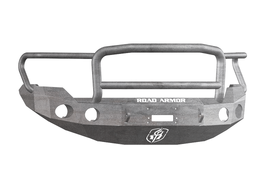 Road Armor 66135Z 2009-2014 Ford F150 Front Bumper, Raw, Lonestar Guard, Stealth Series, Round Fog Light Hole, Winch-Ready