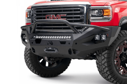 Fab Fours GM15-X2852-1 GMC Sierra 2500/3500 2015-2019 Matrix Front Bumper Winch Ready Pre-Runner Guard