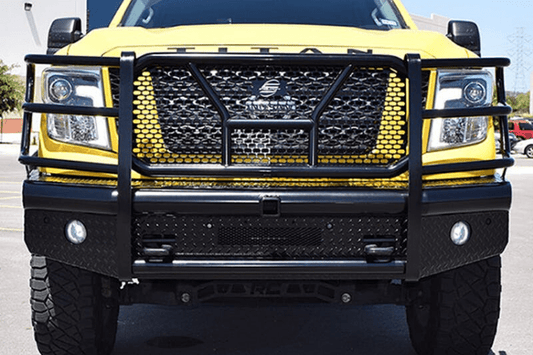 Steelcraft Nissan Titan XD 2016-2024 HD Replacement Front Bumper With Grille Guard Supports Front Emblem Camera HD14080RC
