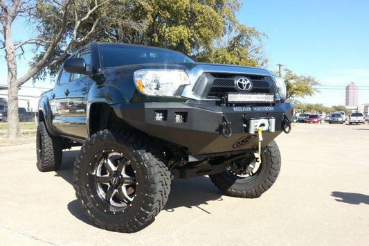 Road Armor 905R0B 2012-2015 Toyota Tacoma Front Bumper, Black Finish, No Guard, Stealth Series, Square Fog Light Hole, Winch-Ready