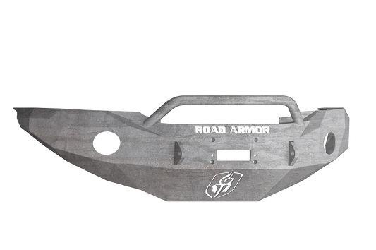 Road Armor 99014Z 2005-2011 Toyota Tacoma Front Bumper, Raw, Pre-Runner Style, Stealth Series, Round Fog Light Hole, Winch-Ready