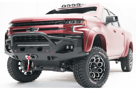 Fab Fours CS19-X4052-1 Chevy Silverado 1500 2019-2021 Matrix Front Bumper Winch Ready Pre-Runner Guard