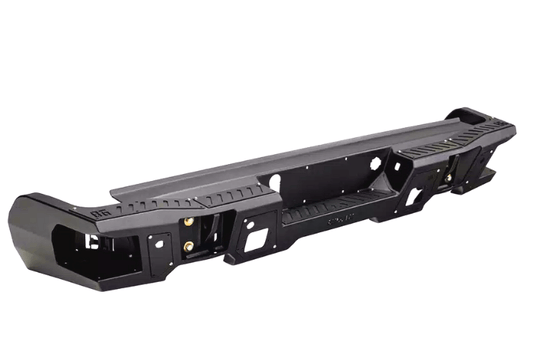 Built to Take a Hit – Bodyguard Bumpers’ DGR19AYLB A2 Rear Bumper for Dodge Ram 1500 (2019–2025), an aggressive aftermarket back bumper built for dual exhaust and off-road resilience