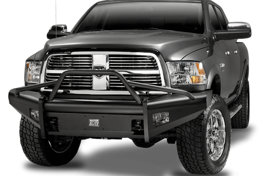 Fab Fours DR06-Q1162-1 Front Bumper Dodge Ram 2500/3500 2006-2009 Pre-Runner Guard with Tow Hooks Black Steel Elite