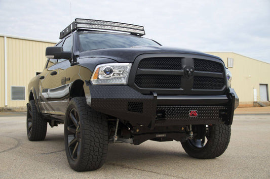 FabFours BLACK STEEL No Guard Front Bumper 2013+ DODGE 1500 DR13-K2961-1 - BumperOnly
