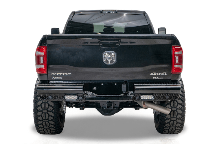 Fab Fours DR19-T4450-1 Dodge Ram 2500/3500 2019-2024 New Body Style Black Steel Rear Bumper
