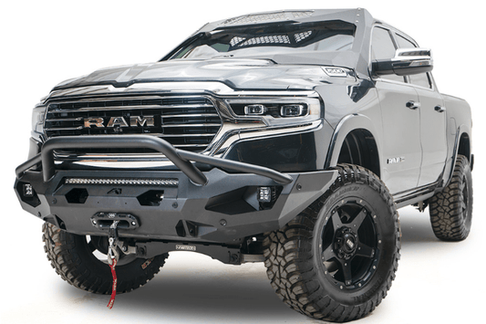 Fab Fours DR19-X4252-1 Dodge Ram 1500 2019-2024 Matrix Front Bumper Winch Ready Pre-Runner Guard