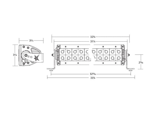 Rigid Industries 130312 E-Series 30" Spot/Flood Combo White Led Light Bar