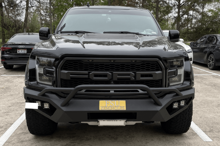 GalaxyMotoinc Raptor Style Front Bumper + Fender Flares + LED For 2015-2017 Ford F150