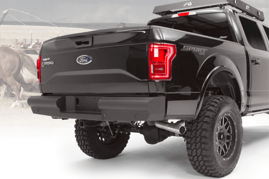 Fab Fours FF15-U3250-1 Ford F150 2015-2020 Black Steel Elite Rear Bumper