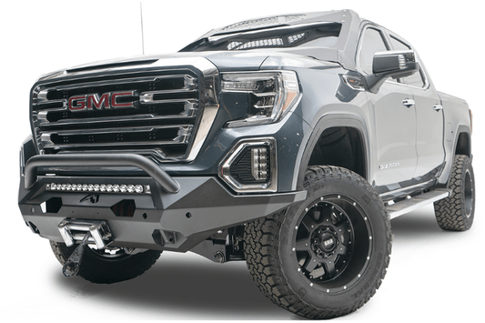 Fab Fours GS19-X3952-1 GMC Sierra 1500 2019-2022 Matrix Front Bumper Winch Ready Pre-Runner Guard