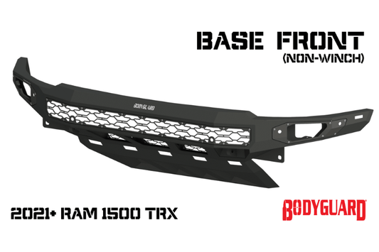 Bodyguard NAR21LYBNN Freedom Series heavy duty off road front bumper in bare metal for 2021–2024 Dodge Ram 1500 TRX—rugged truck bumpers from Bodyguard built for performance and customization