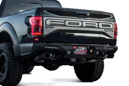 ADD R117321430103 2017-2020 Ford F150 Raptor Honeybadger Rear Bumper with Tow Hooks, Backup Sensors and 10'' SR LED Light Mount