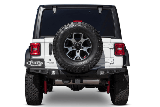 ADD Stealth Fighter HD rear bumper R961321280103 for 2018–2025 Jeep Wrangler JL, a rugged offroad back bumper upgrade from ADD bumpers