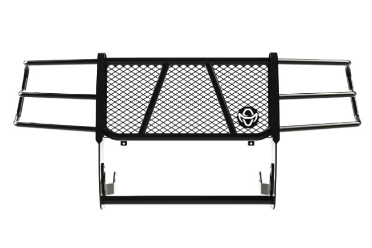 Heavy-duty grille guard Ranch Hand GGC19HBL1 for Chevy Silverado 1500, full front-end protection without camera compatibility