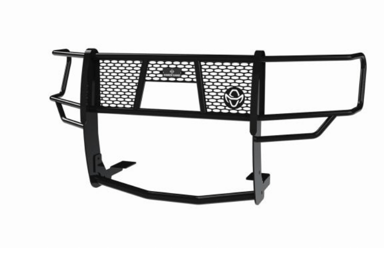 Heavy-duty Ranch Hand GGF19HBL1C grille guard for Ford Expedition with integrated camera cutout and front-end protection