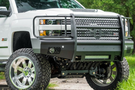 Off-road bumper Road Armor Vaquero 315VF6B for Silverado 2500/3500 2015-2019, black heavy-duty front bumper without winch mount