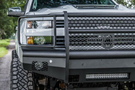 Off-road bumper Road Armor Vaquero 315VF6B for Silverado 2500/3500 2015-2019, black heavy-duty front bumper without winch mount