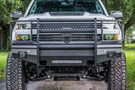 Off-road bumper Road Armor Vaquero 315VF6B for Silverado 2500/3500 2015-2019, black heavy-duty front bumper without winch mount