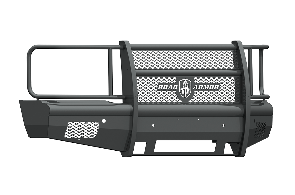 Off-road bumper Road Armor Vaquero 315VF6B for Silverado 2500/3500 2015-2019, black heavy-duty front bumper without winch mount