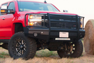 Off-road bumper Road Armor Vaquero 315VF6B for Silverado 2500/3500 2015-2019, black heavy-duty front bumper without winch mount