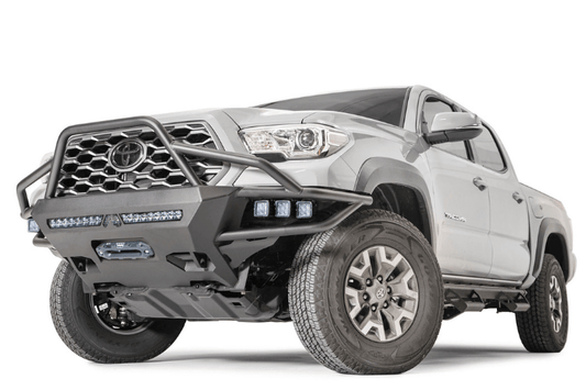 Fab Fours TB16-03-1 Toyota Tacoma 2016-2023 Ultra Light Hybrid Front Bumper Winch Ready with High Guard