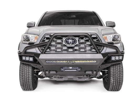Fab Fours TB16-03-1 Toyota Tacoma 2016-2023 Ultra Light Hybrid Front Bumper Winch Ready with High Guard