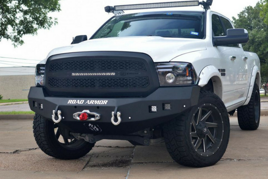 Road Armor Stealth 413F0B-NW Dodge Ram 1500 2013-2018 Front Bumper Non-Winch Base Square Light Port