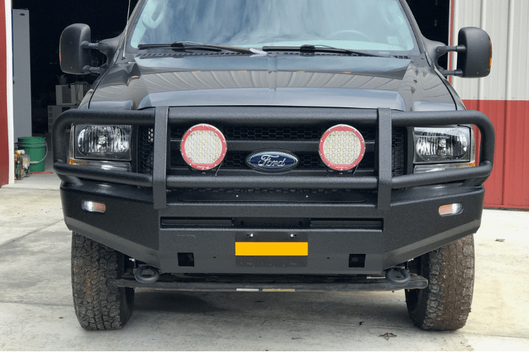 Modular Front Winch Bumper For 1999-2004 Ford Super Duty – Affordable Offroad, Bare Steel