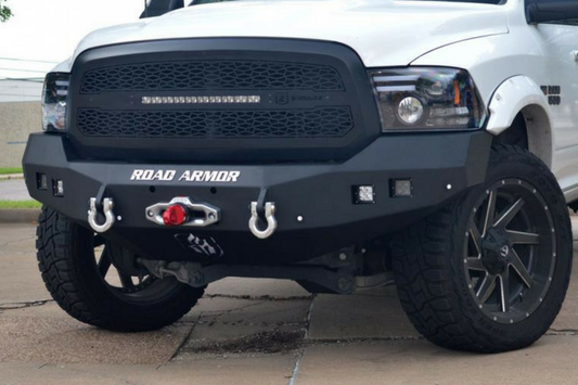 Road Armor Stealth 413F0B Dodge Ram 1500 2013-2018 Front Bumper Winch Ready Base Square Light Port