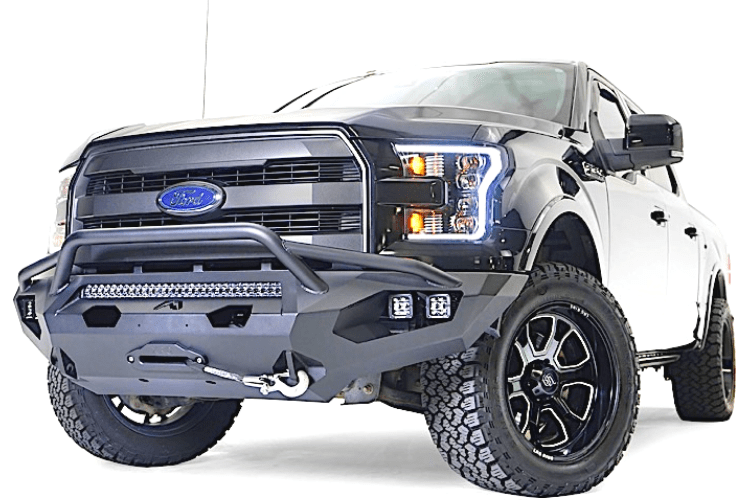 Fab Fours winch ready Matrix front bumper FF15-X3252-1 with pre-runner guard for 2015-2017 Ford F150 truck
