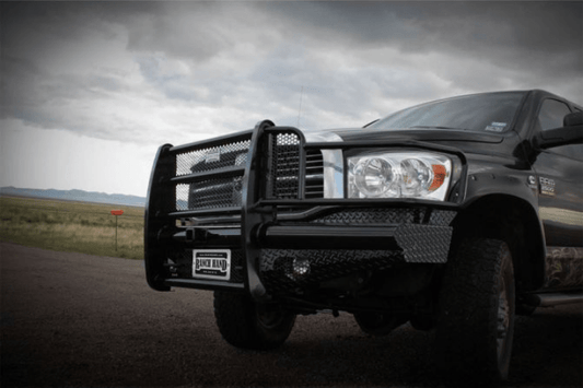 Ranch Hand FBD061BLR Legend Series Front Bumper for 2006-2009 Dodge Ram 2500/3500 & 1500 Mega Cab – heavy-duty black steel bumper with grille guard.