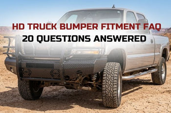 heavy duty pickup truck with aftermarket front bumper installed off road hd truck bumper fitment faq