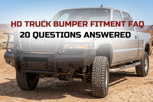 heavy duty pickup truck with aftermarket front bumper installed off road hd truck bumper fitment faq