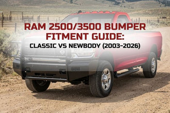ram 2500 3500 bumper fitment guide classic vs new body truck with aftermarket front bumper installed