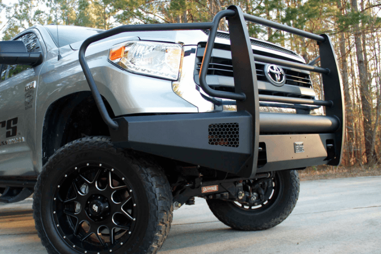FAB FOURS BLACK STEEL ELITE TOYOTA TUNDRA FRONT BUMPERS