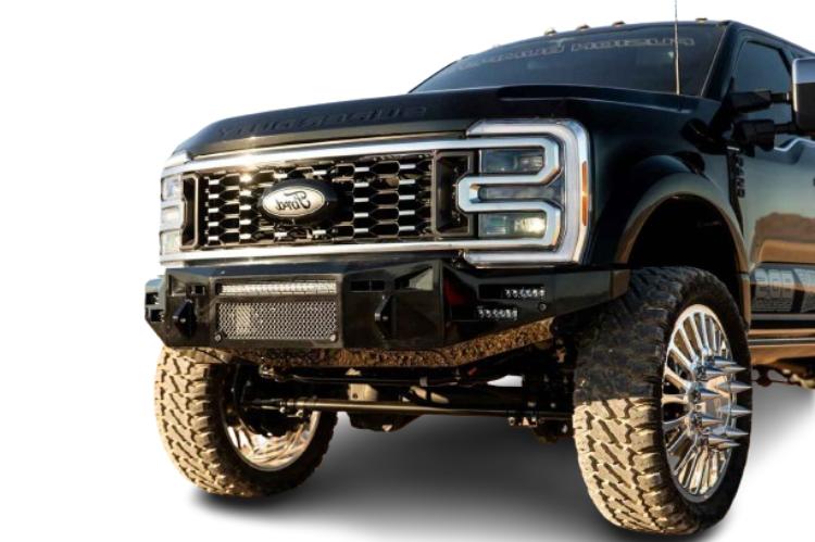 Fusion heavy-duty off-road steel front bumper for trucks
