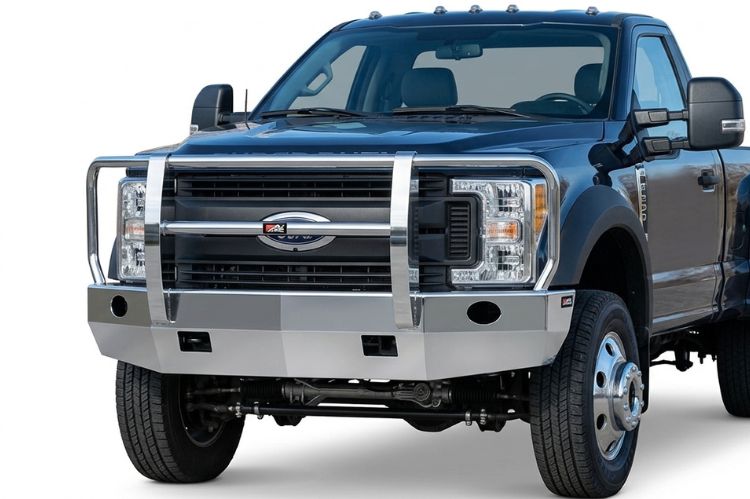 ALI ARC heavy‑duty front bumper for Ford F450/F550 Super Duty trucks, rugged aftermarket upgrade built for towing, off‑road protection, and demanding work environments.