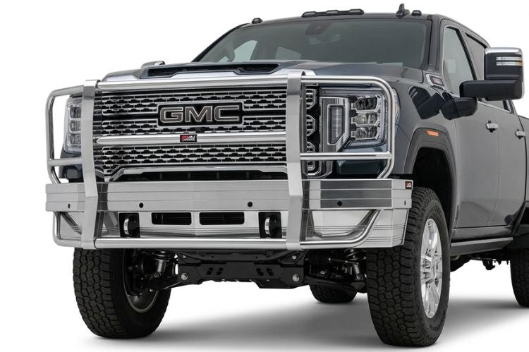 ALI ARC heavy‑duty front bumper for GMC Sierra 2500/3500, rugged aftermarket upgrade built for towing, off‑road protection, and demanding work performance.