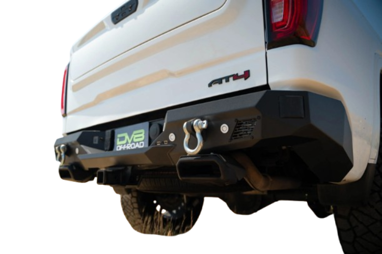 DV8 Offroad rear bumper RBCS1-03 for GMC Sierra 1500, heavy duty steel aftermarket rear bumper designed for off-road use and back bumper replacement