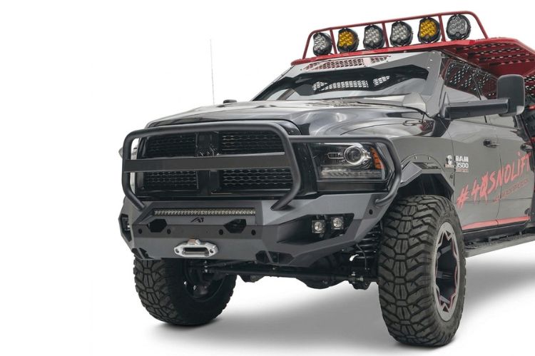 Fab Fours Matrix front bumpers featuring angular styling, integrated lighting options, and trail-focused functionality