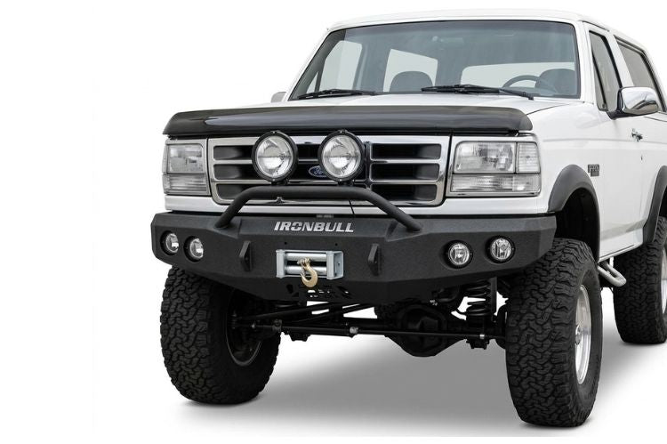 Iron Bull front bumpers featuring rugged construction, aggressive styling, and reliable protection for truck builds